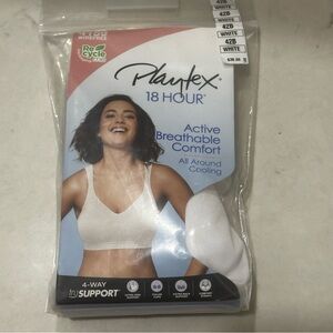 New Bra Playtex 18 Hr Active Breathable Comfort WF White US4159 42B